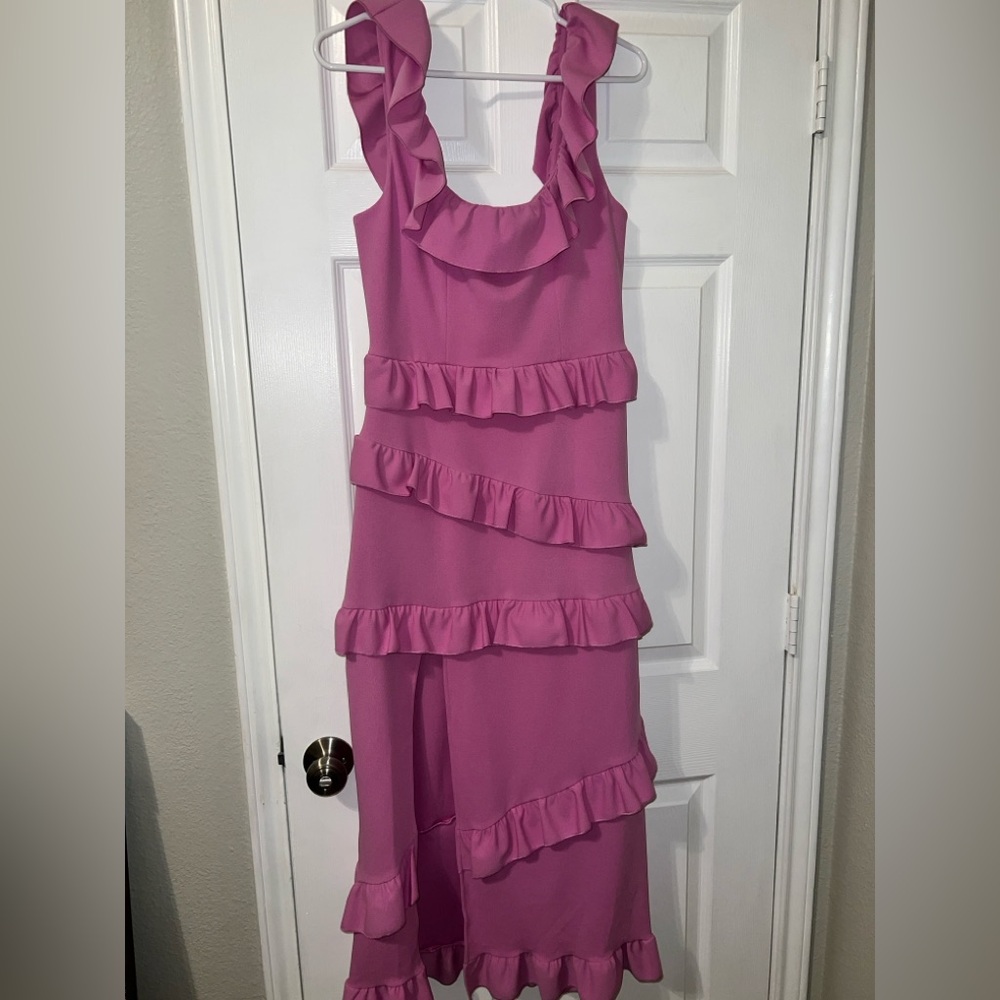 Show Me Your MuMu Vibrant Pink High Low Dress - Picture 3 of 7